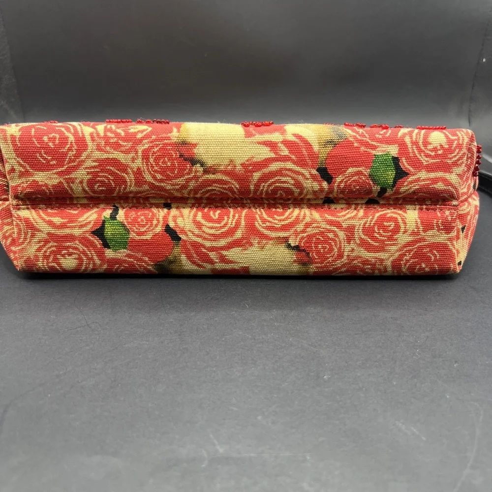 Vintage Y2K Braciano Golden‎ Retriever Puppy Cosmetic Bag Pink Sequin Rose